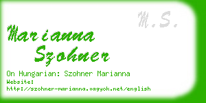 marianna szohner business card